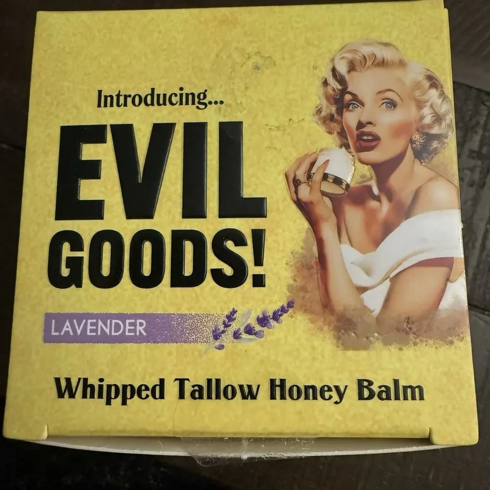 Evil Goods Whipped Tallow Honey Balm Lavender All Natural Cream Face Lips & Body